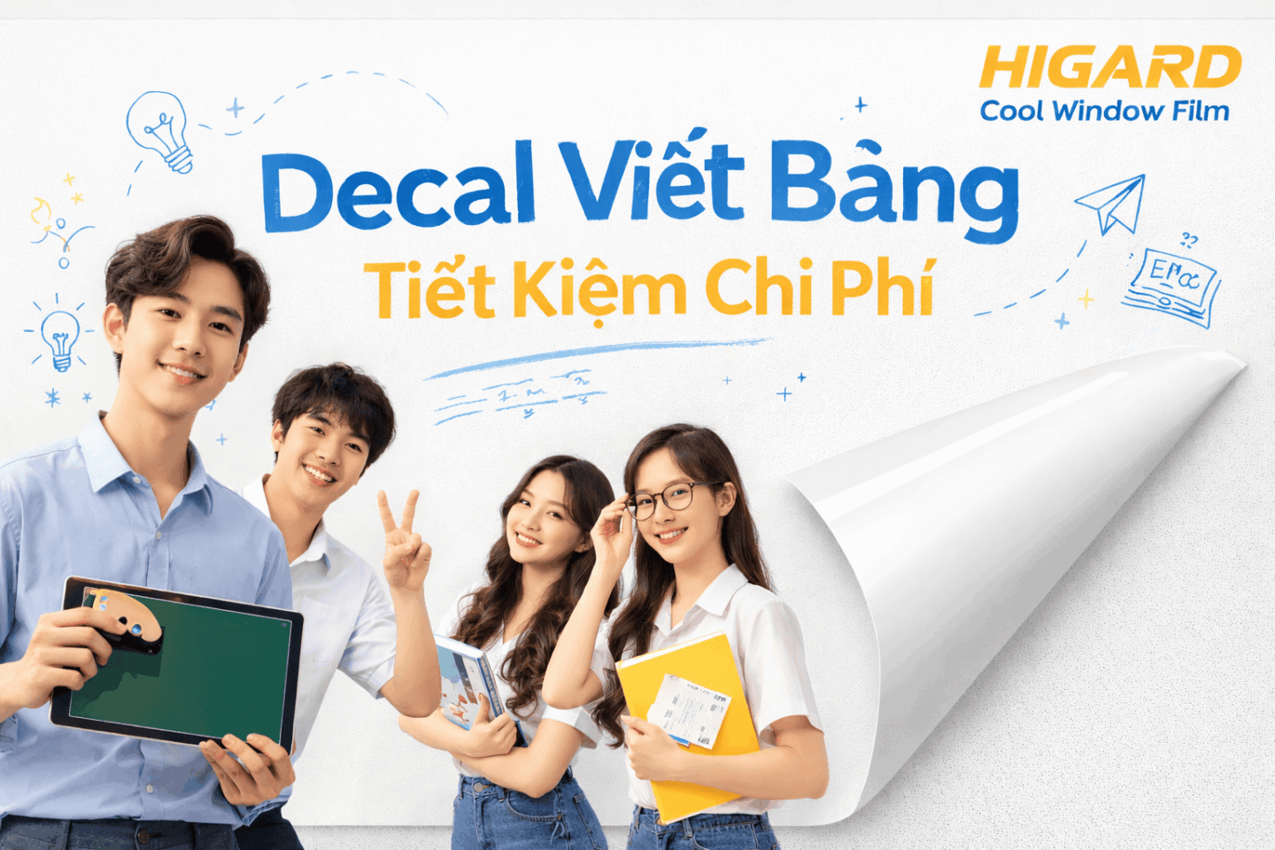 DECAL BẢNG TRẮNG VIẾT BÚT LÔNG HIGARD CAO CẤP - LAU SẠCH, KO ĐỂ LẠI VẾT 10 Decal bảng trắng viết bút lông Higard dán tại văn phòng, tạo không gian ghi chú, họp nhóm và trình bày ý tưởng chuyên nghiệp.