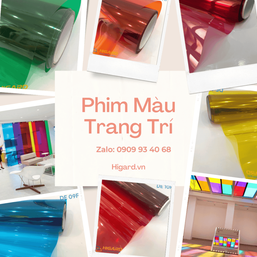 Phim màu trangg trí dán kính