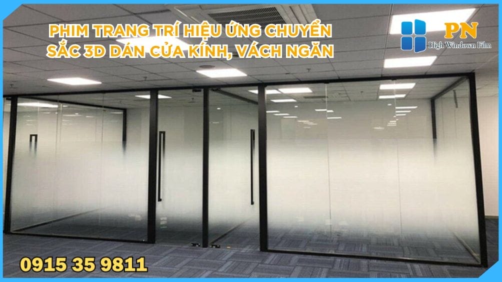 Phim trang trí 3D cho cửa kính, tạo hiệu ứng màu sắc đổi theo góc nhìn