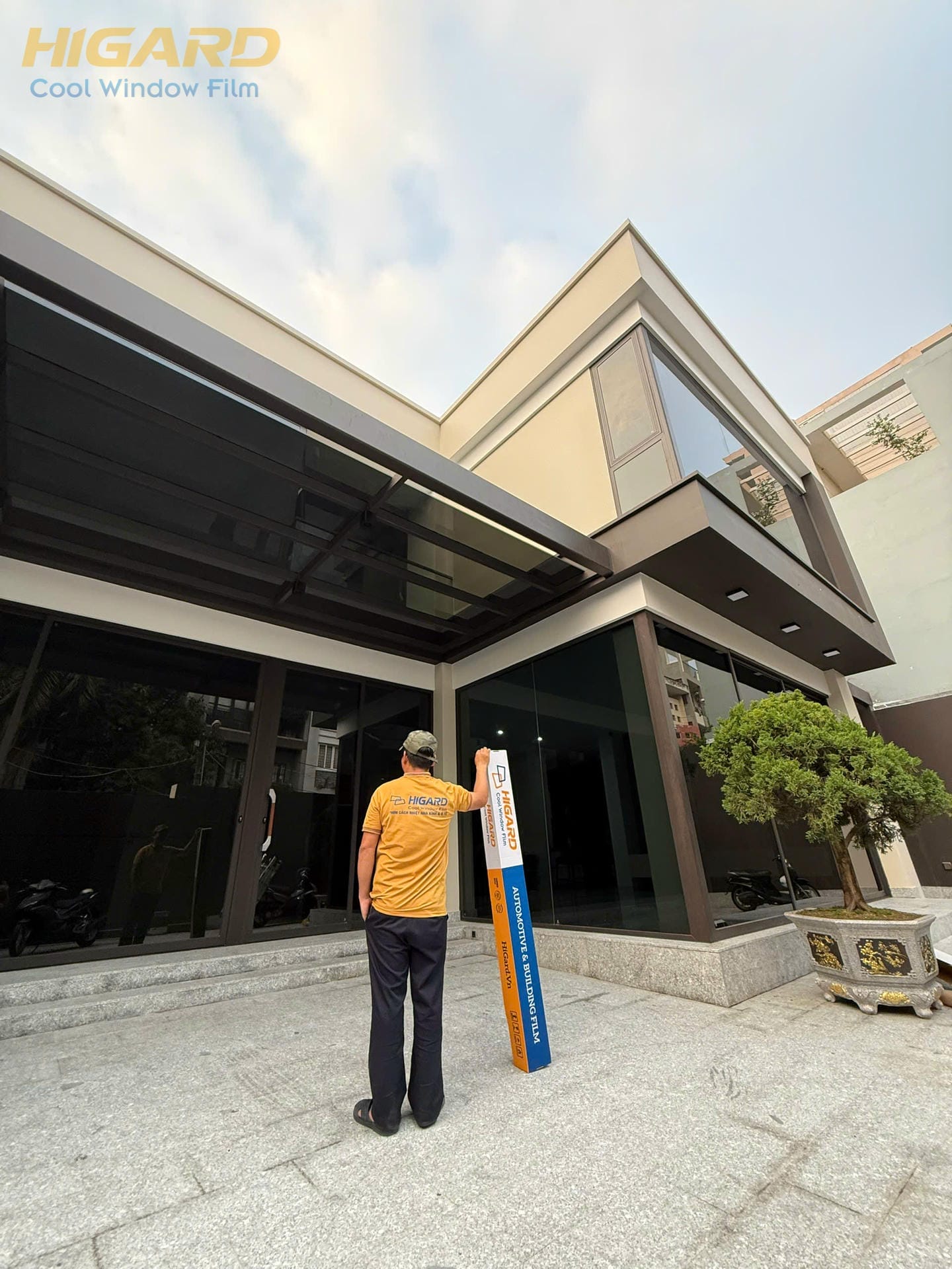 phim cách nhiệt dán biệt thự nhà kính 