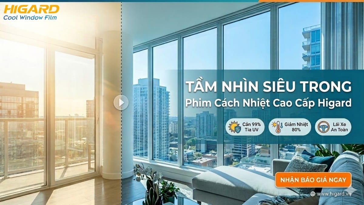Phim cách nhiệt Higard có tầm nhìn sáng rõ cả ngày lẫn đêm.