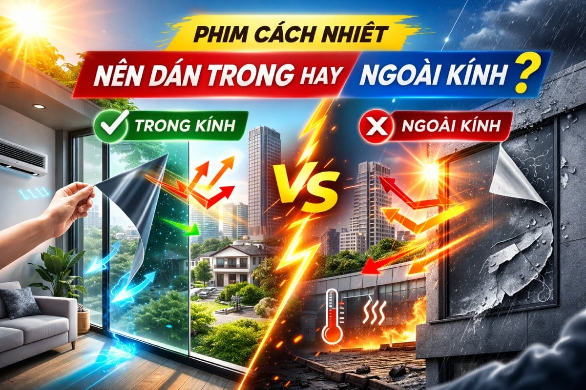Phim Cách Nhiệt Nên Dán Trong Hay Ngoài Kính Chọn Sai Là Mất Tiền Oan