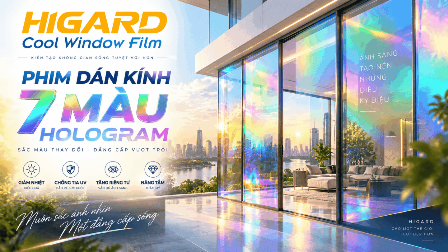 Phim dán kính 7 màu cho vách ngăn nội thất