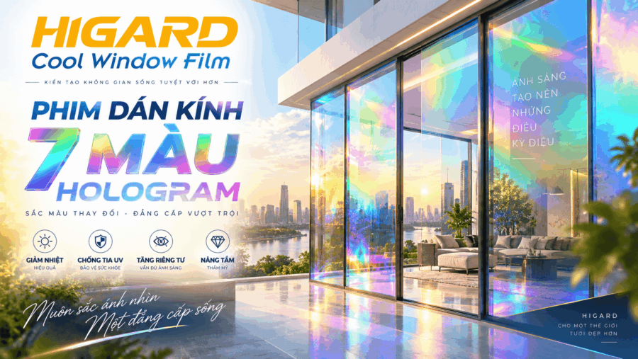 Phim dán kính 7 màu cho vách ngăn nội thất