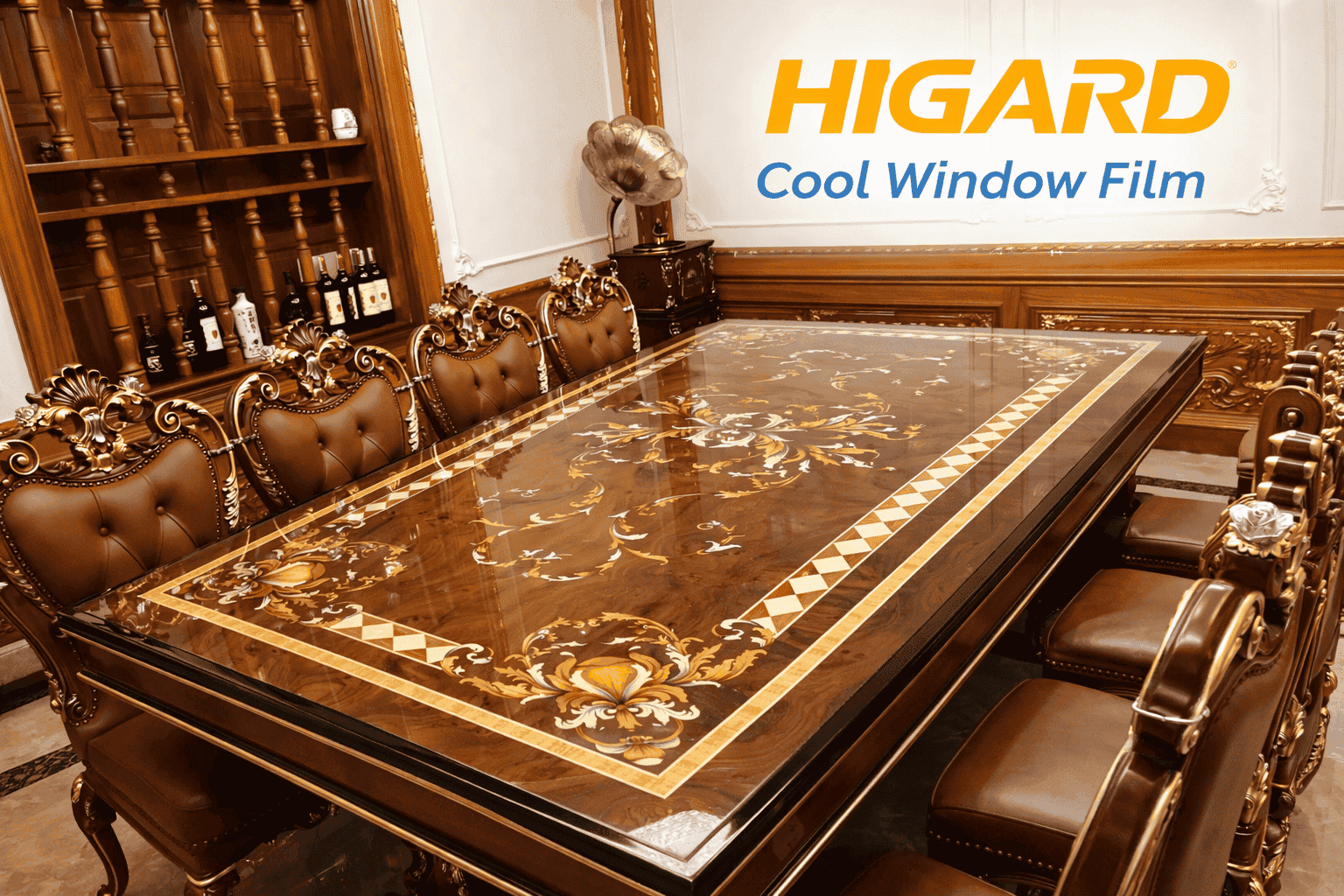 Phim Dán Mặt Bàn Tph Ultra H75b 2 gắn logo higard và làm sáng hình này