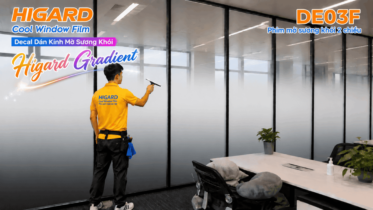 Decal Dán Kính Mờ Sương Khói Higard phòng khách