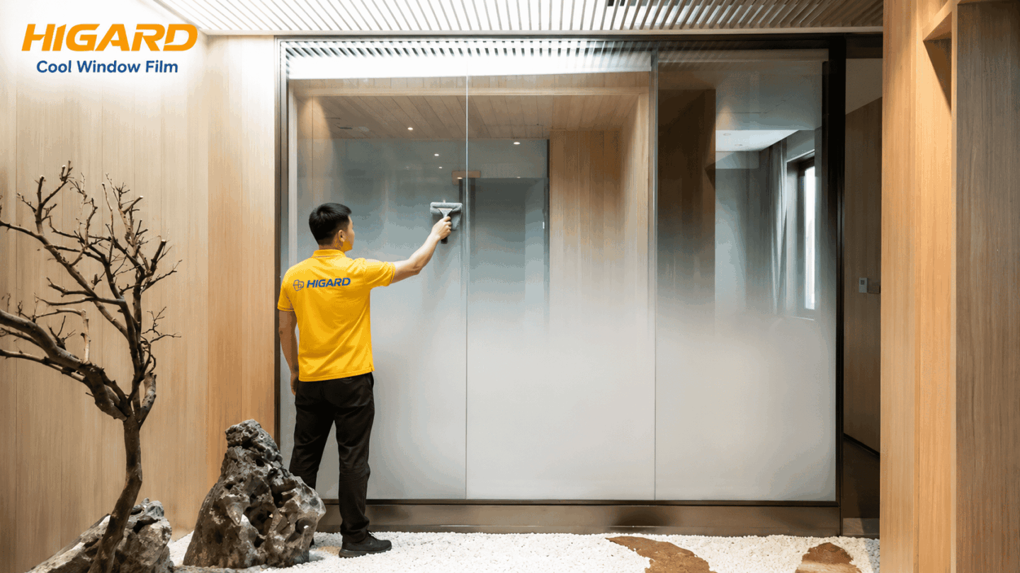 Decal Mờ Sương Khói Gradient cho showroom