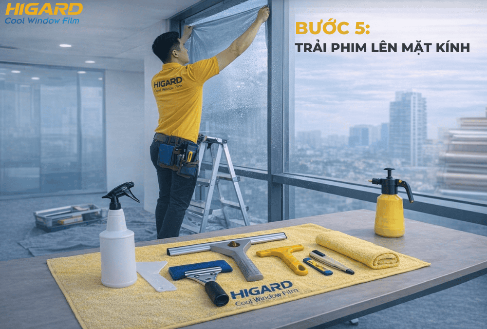 dán phim cách nhiệt lên cửa kính