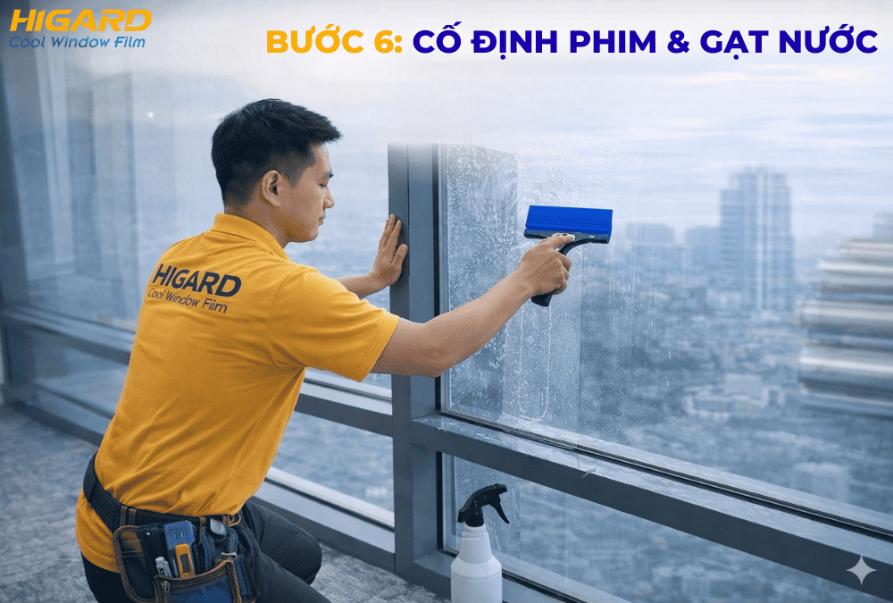 Dùng gạt kính khi dán phim cách nhiệt cửa kính