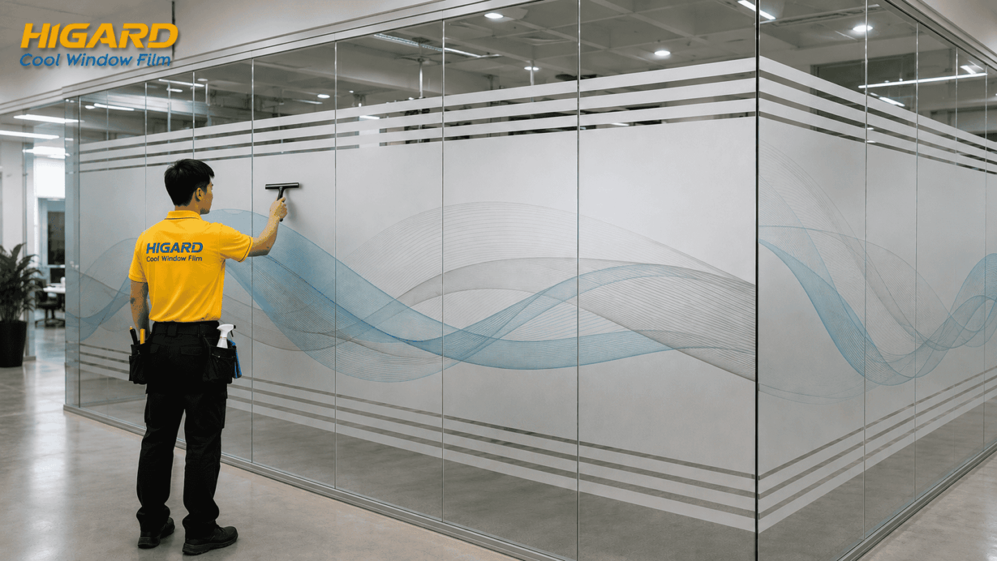 dán decal mờ cửa kính văn phòng