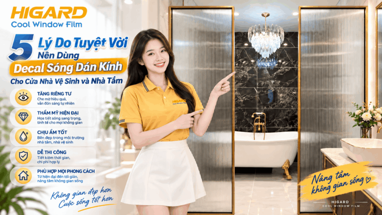 Mẫu decal dán kính 3D vân sóng phòng tắm