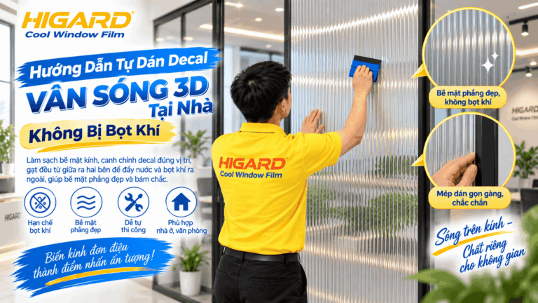 Decal Vân Sóng 3D trang trí vách ngăn kính
