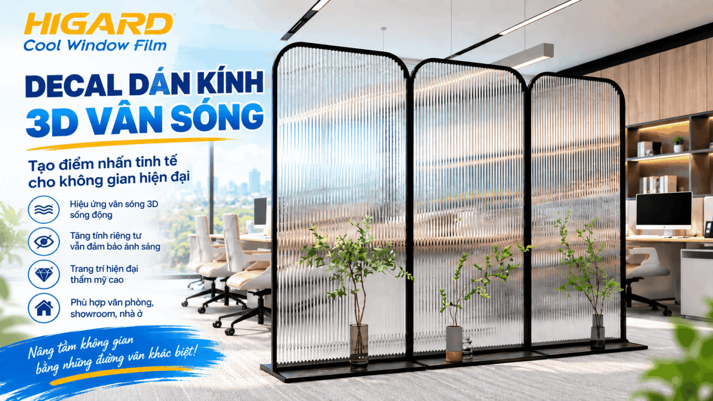 Bảng Báo Giá Phim Dán Kính Vân Sóng Mới Nhất & Địa Chỉ Mua Uy Tín 2 Phim dán kính vân sóng trang trí vách kính hiện đại