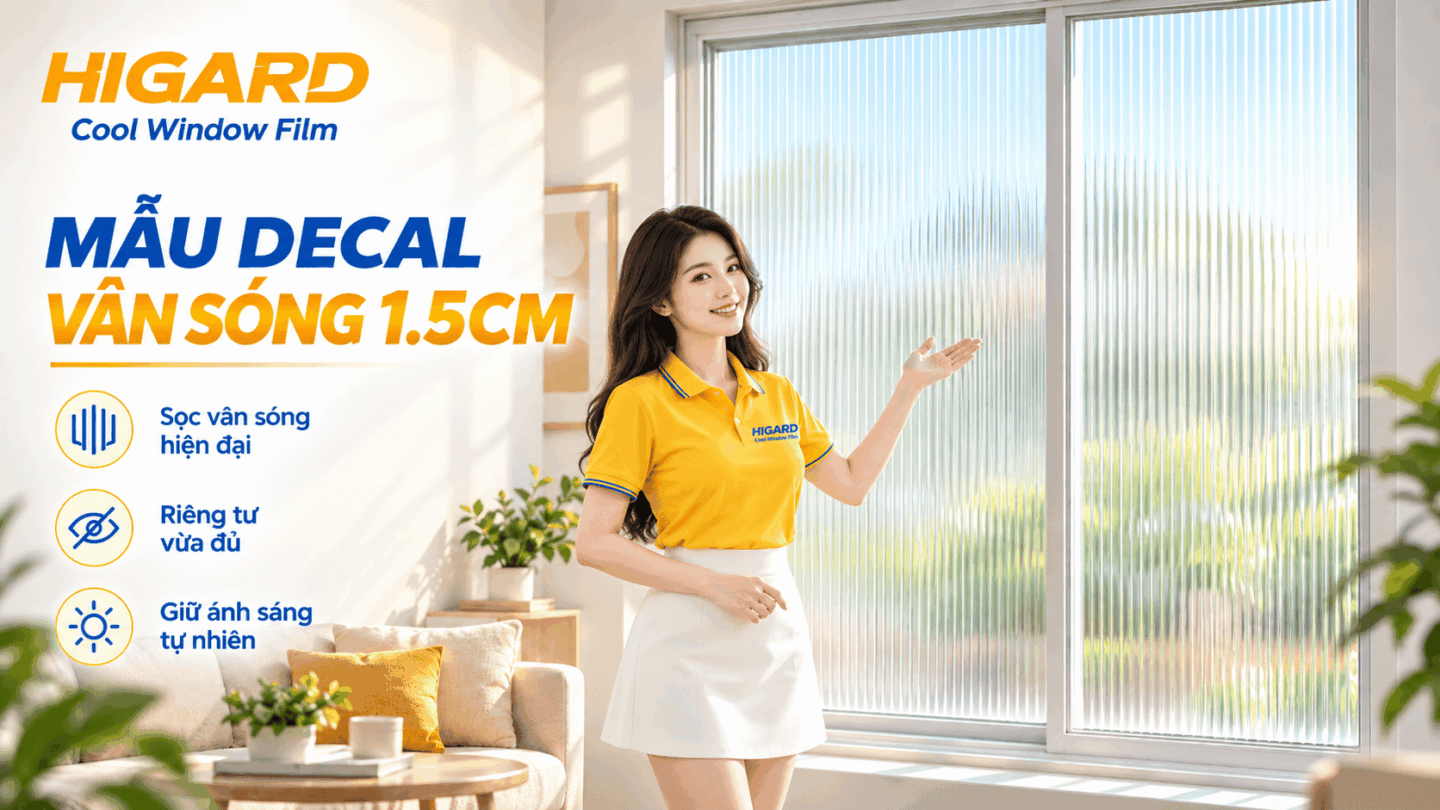 Mẫu phim dán kính vân sóng 1.5cm hiện đại