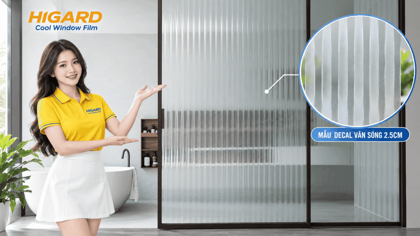 Mẫu decal vân sóng dán vách kính phòng họp
