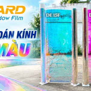 Phim dán kính 7 màu Hologram, đổi màu kính 5 Phim đổi màu vách kính văn phòng Higard