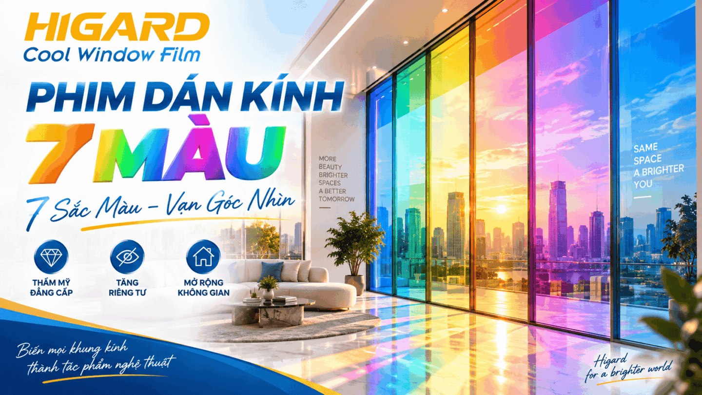 Phim dán kính đổi màu màu đỏ Higard