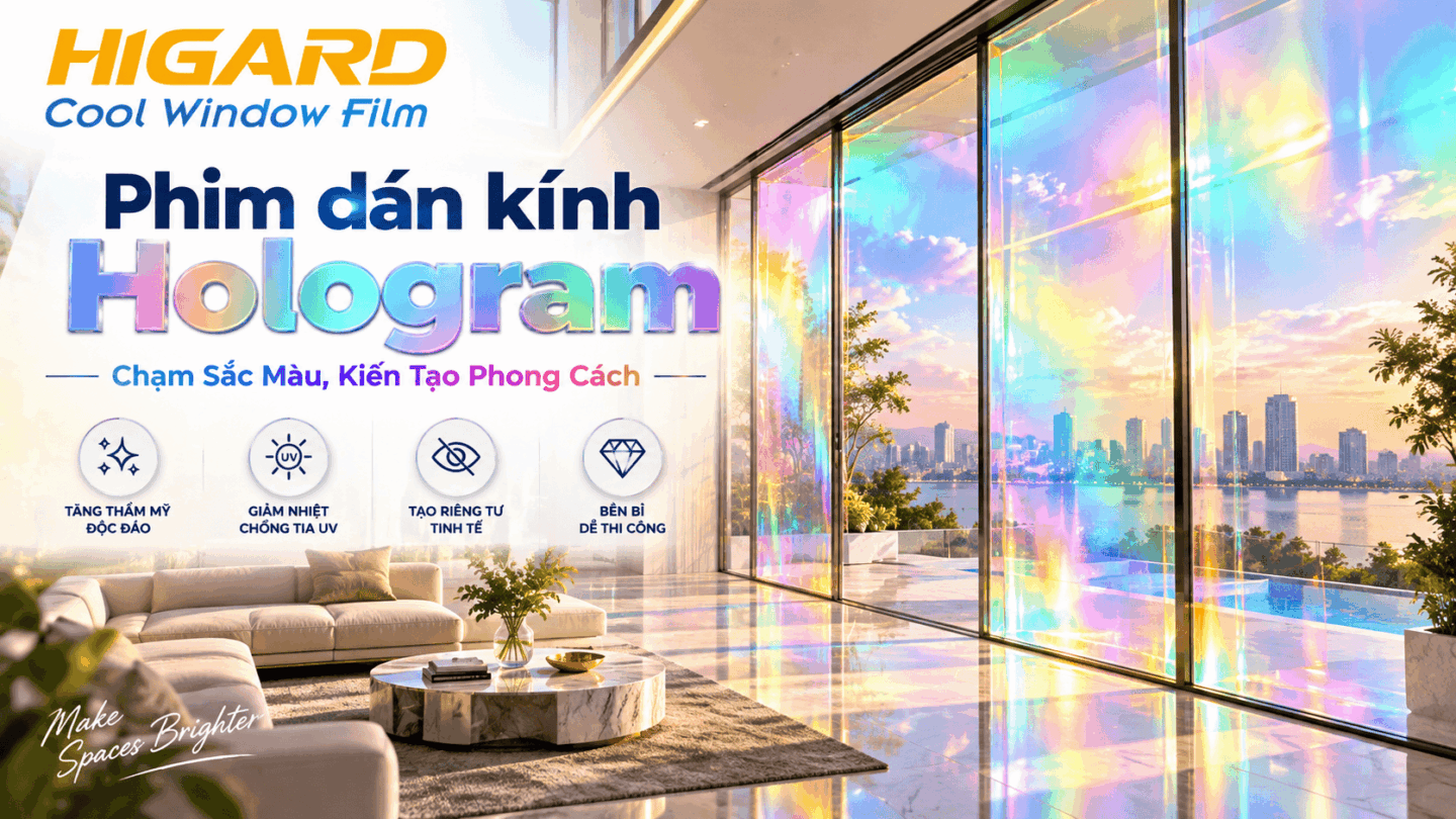 Phim chuyển màu Hologram Higard theo ánh sáng