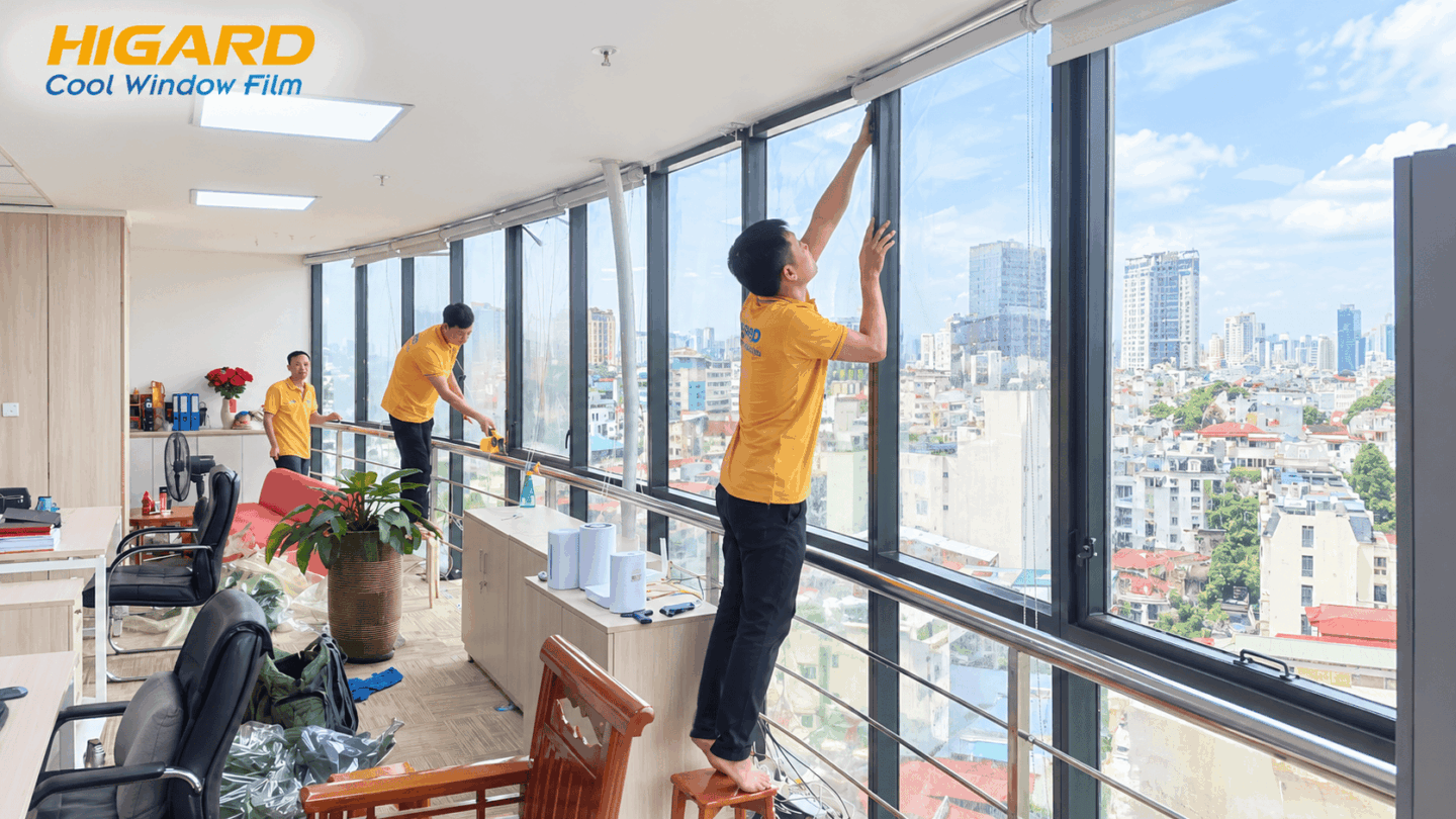 Thi công phim cách nhiệt Tòa nhà mặt dựng kính