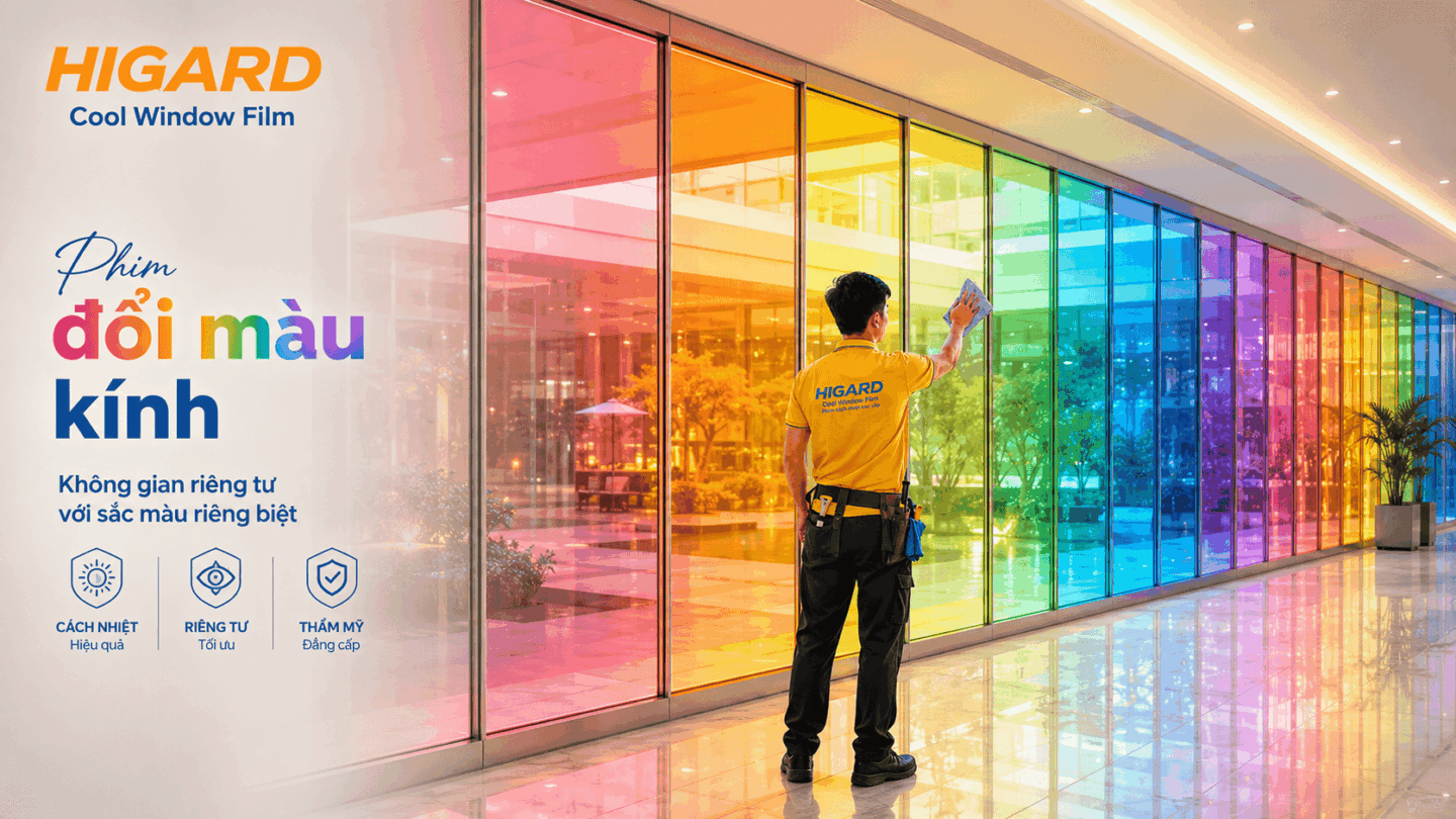 Phim dán kính Hologram Higard hiệu ứng 7 màu