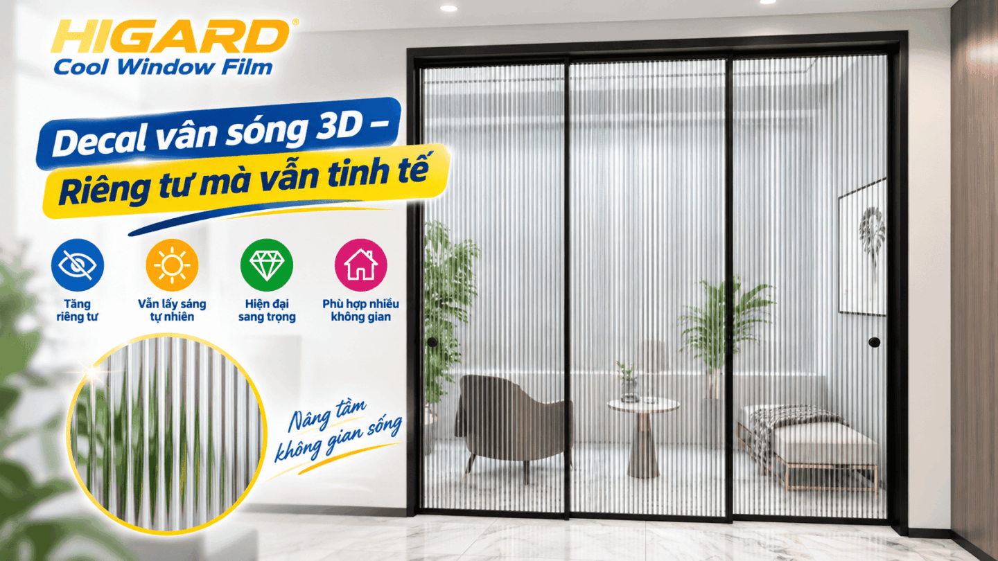 Decal mờ vân sóng tạo riêng tư cho nhà ở