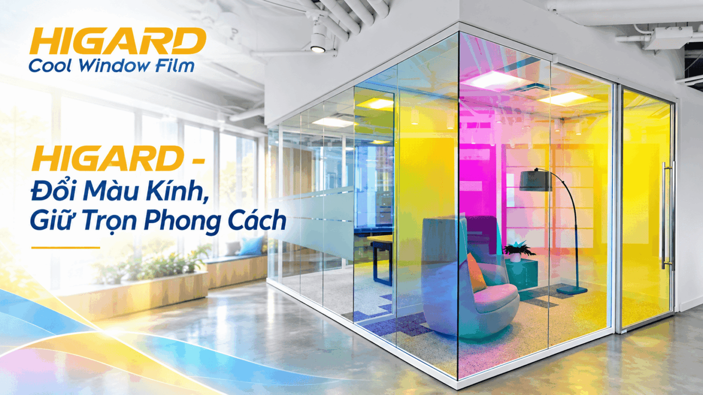 Phim đổi màu kính cầu thang Higard