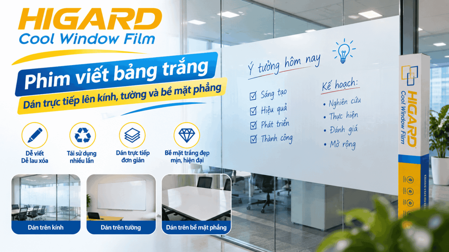 Decal viết bảng văn phòng dán kính tạo bảng họp chuyên nghiệp và tiết kiệm không gian