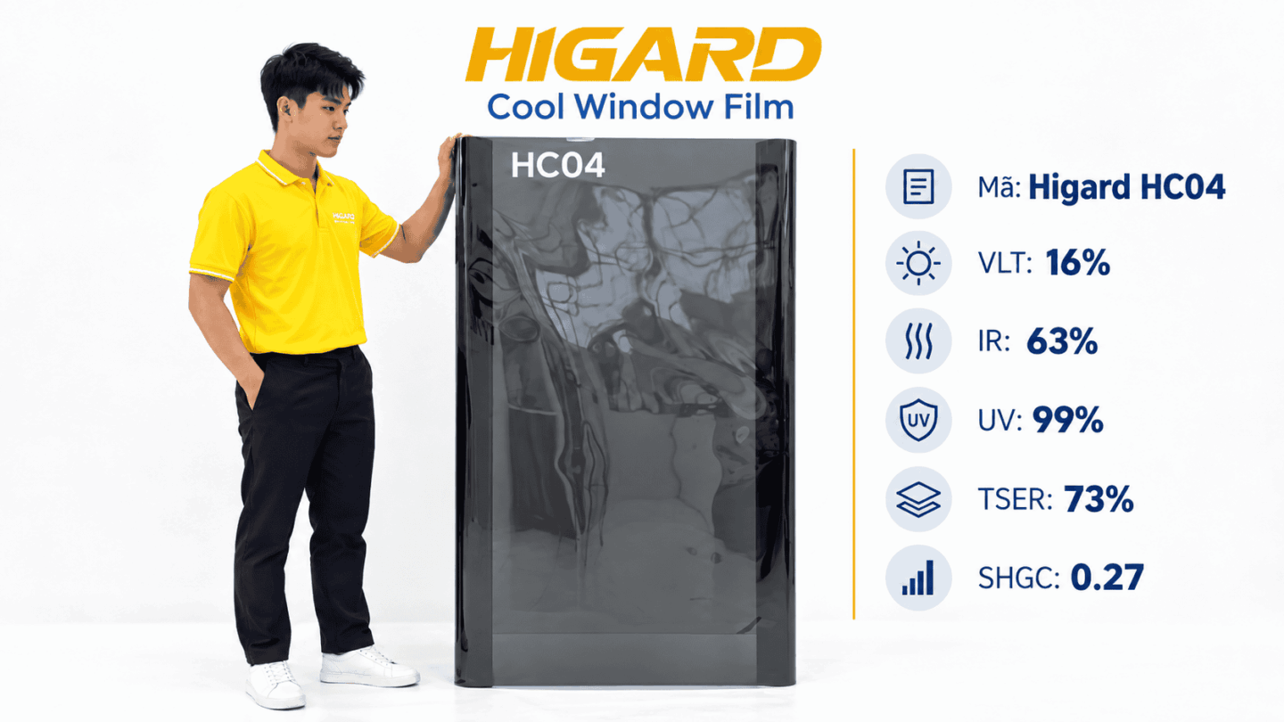 Dán phim cách nhiệt quán cafe Higard