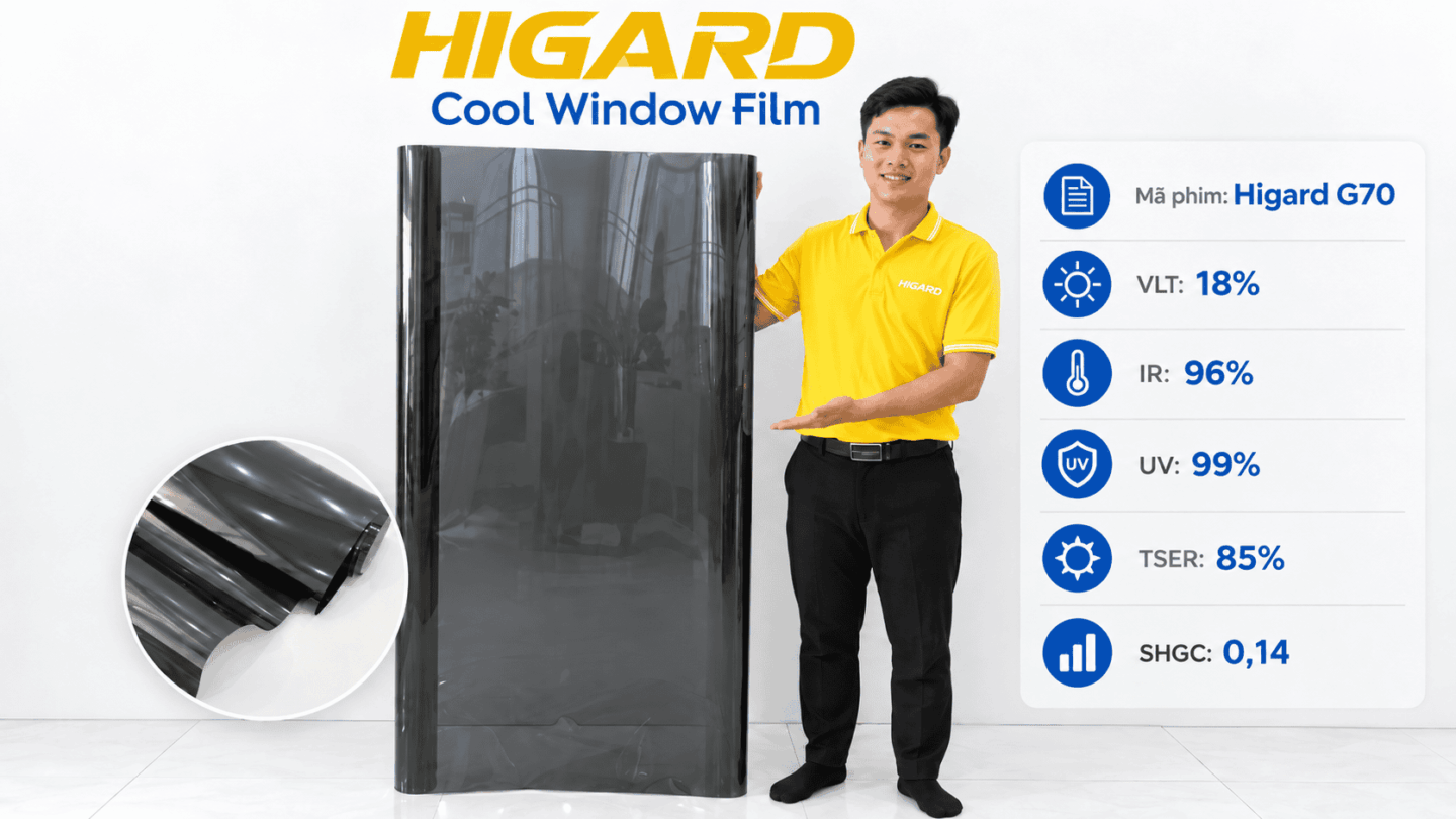 Phim cách nhiệt Higard G70 cho nhà phố hướng Tây