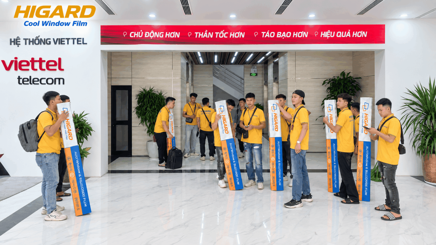 Dán phim cách nhiệt văn phòng chống nắng nóng
