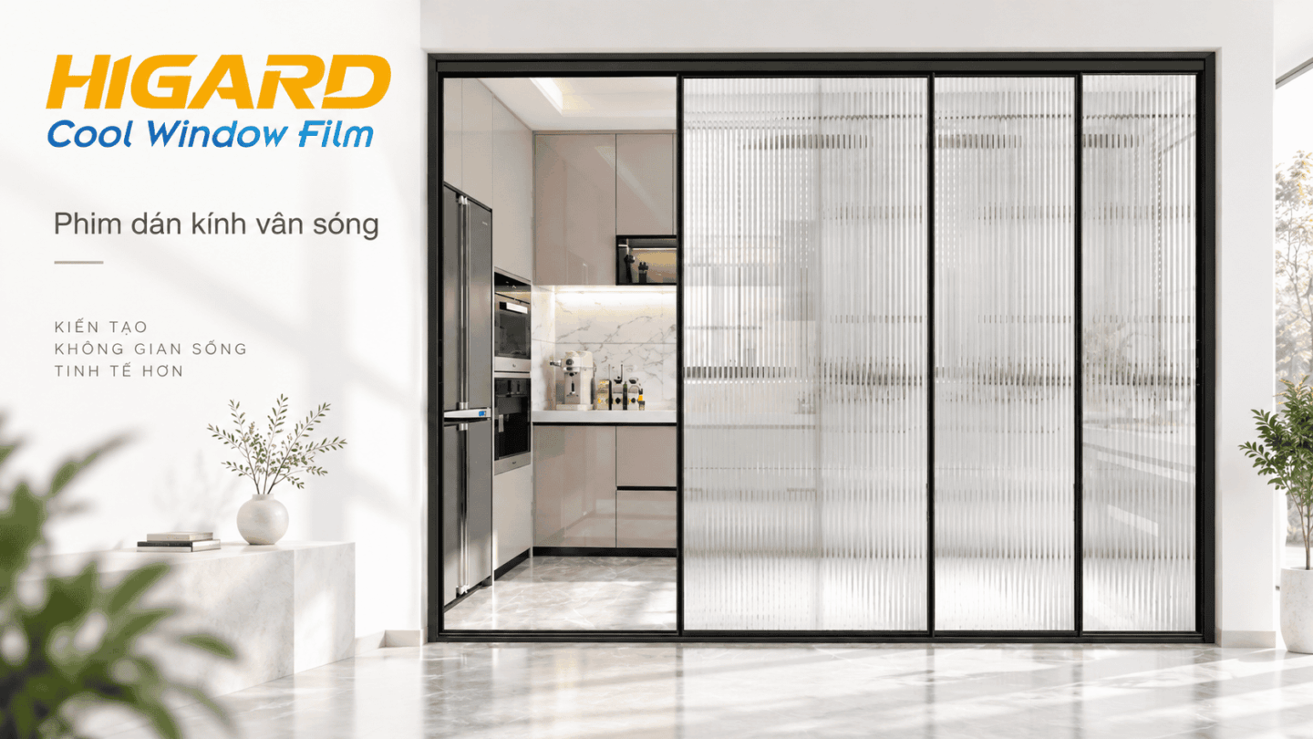 Decal dán kính 3D vân sóng dán toàn bộ vách kính