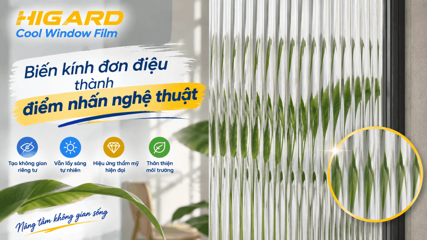 Film dán kính vân sóng Higard cho showroom