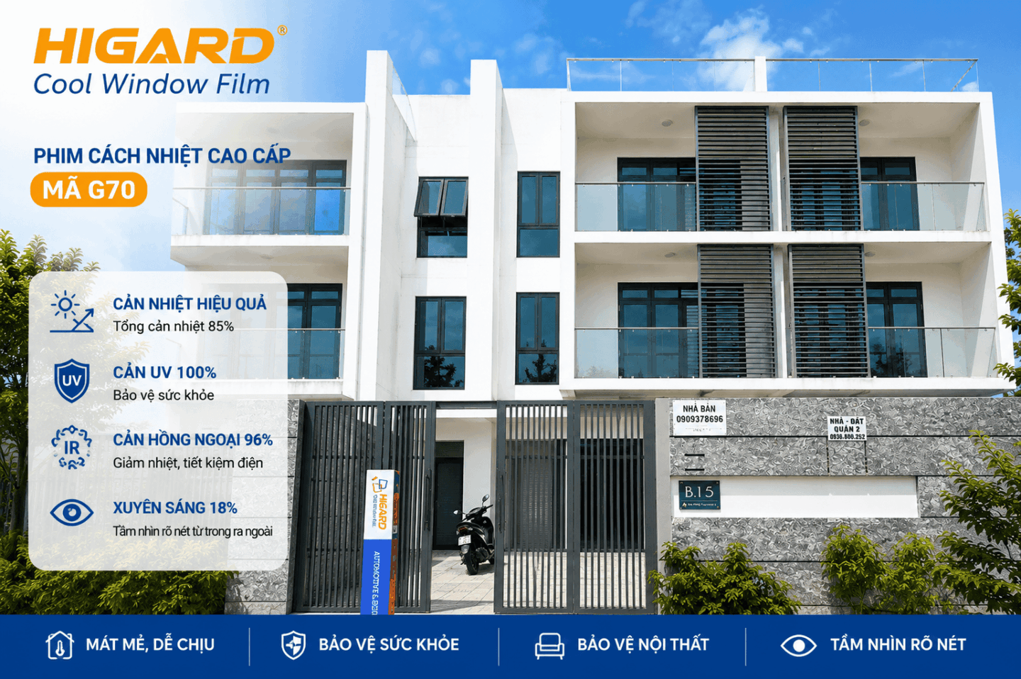 Thi công dán phim cách nhiệt nhà phố Quận 2 TP.HCM