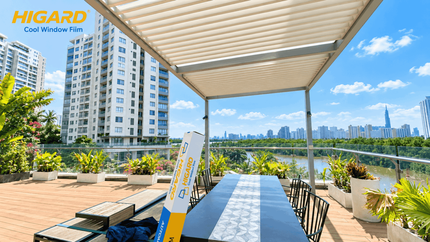 Dán Phim Bảo Vệ Kính Lan Can Căn Penthouse Đảo Kim Cương – Phim Chống Vỡ Kính Ban Công SF4M 8 Dán phim bảo vệ kính lan can Higard hạn chế kính văng