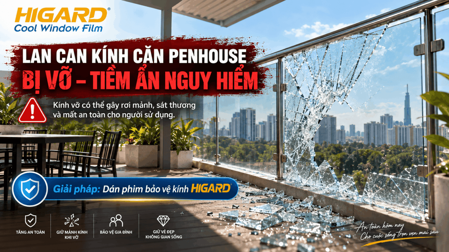 Dán Phim Bảo Vệ Kính Lan Can Căn Penthouse Đảo Kim Cương – Phim Chống Vỡ Kính Ban Công SF4M 4 Dán phim bảo vệ kính lan can Higard tăng an toàn kính