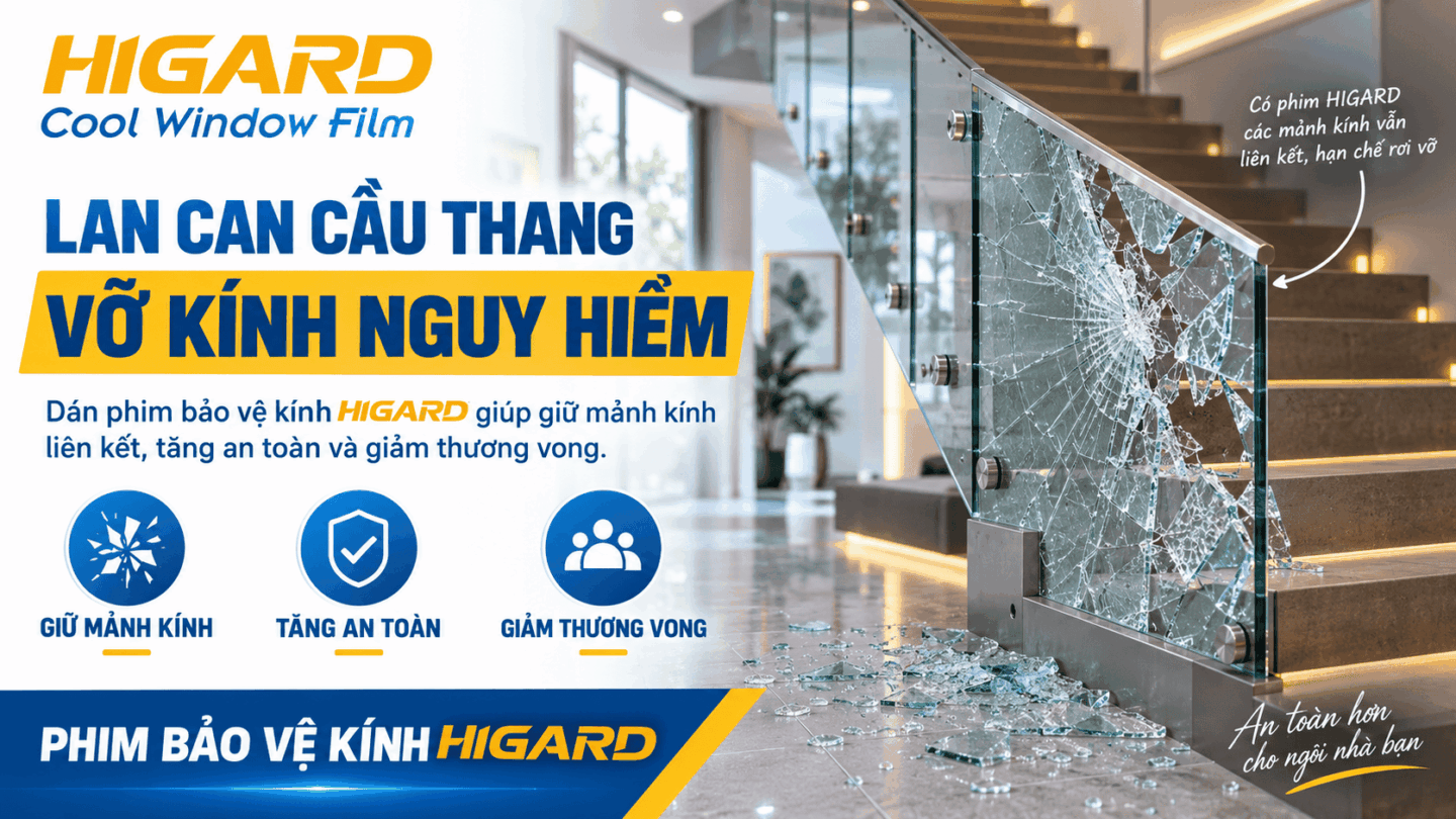 Dán Phim Bảo Vệ Kính Lan Can Căn Penthouse Đảo Kim Cương – Phim Chống Vỡ Kính Ban Công SF4M 7 Phim chống vỡ kính ban công Higard hạn chế mảnh kính rơi