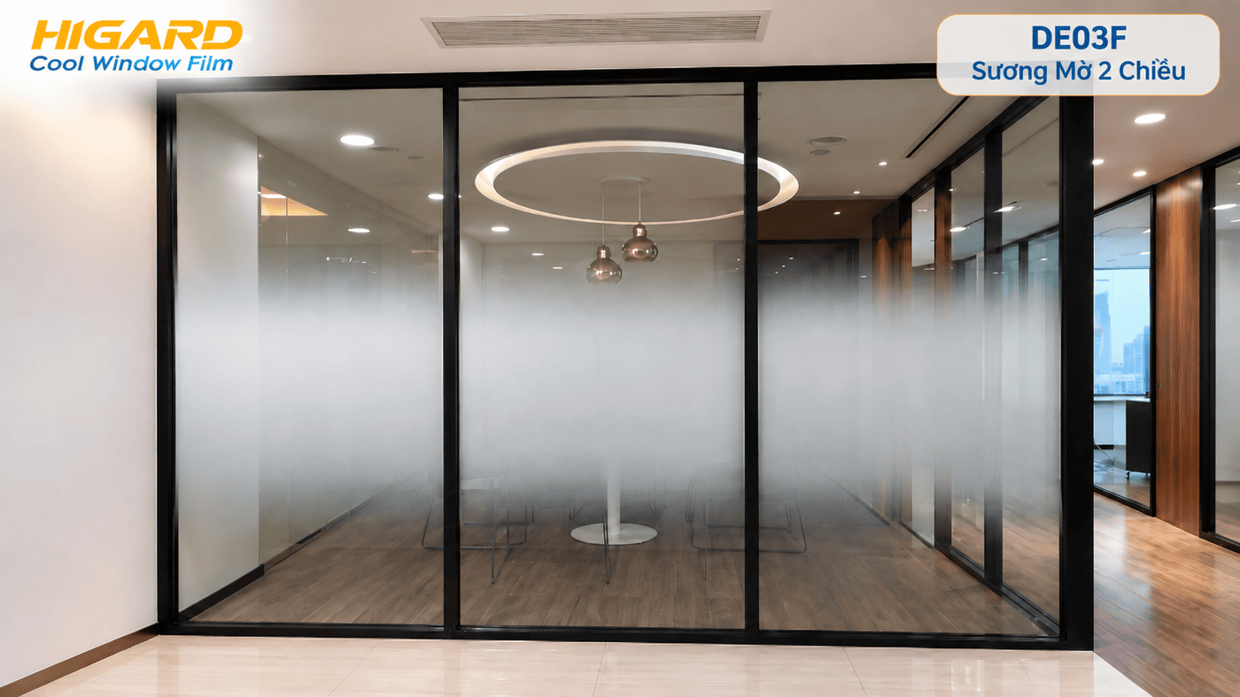 Decal dán kính sương mờ DE03F Higard hiệu ứng chuyển sắc 2 chiều