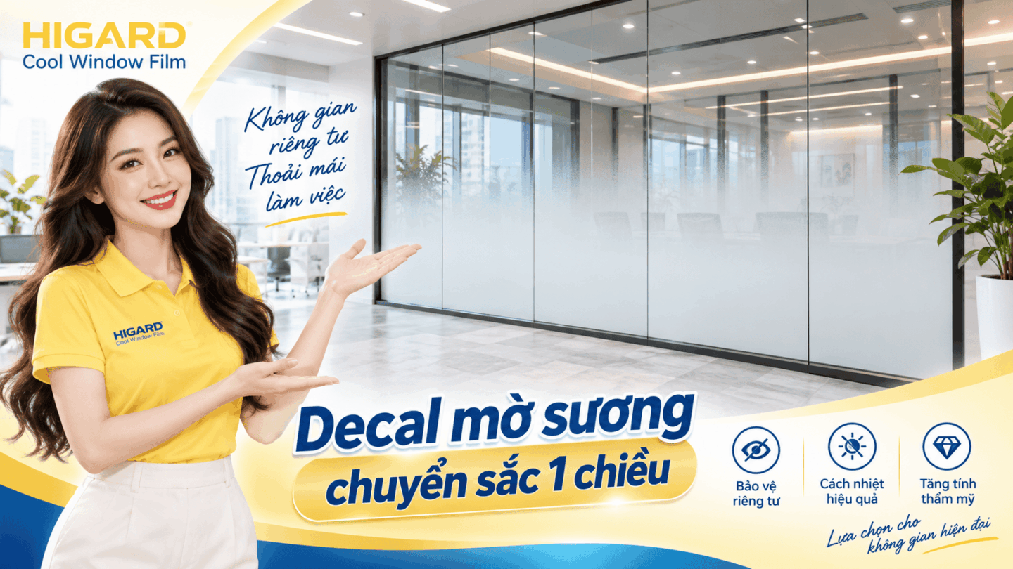 Phim dán kính gradient 2 chiều trang trí cửa kính văn phòng