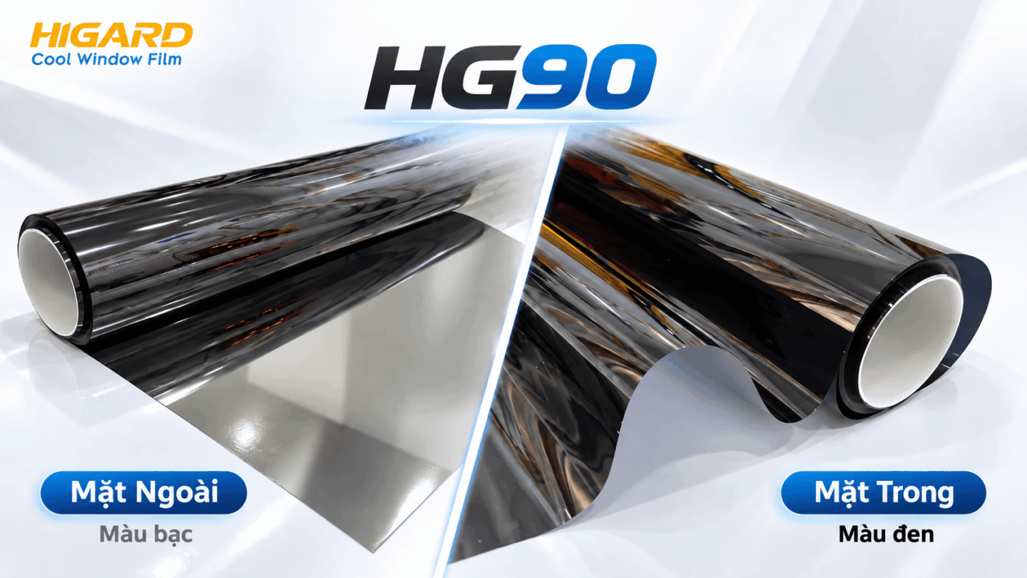 Phim dán kính 1 chiều Higard HG90 phản quang chống nóng