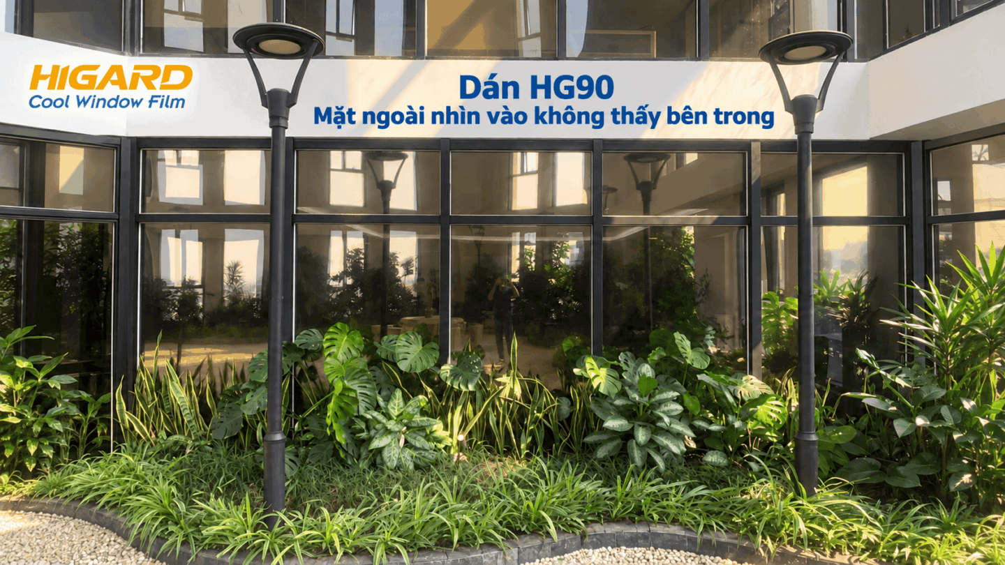 Mặt ngoài phim dán kính Higard HG90 phản gương
