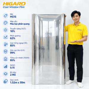 Phim cách nhiệt 1 chiều phản quang Higard HG15 chống nóng