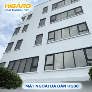Cửa sổ phòng giám đốc dán phim cách nhiệt 1 chiều Higard HG80
