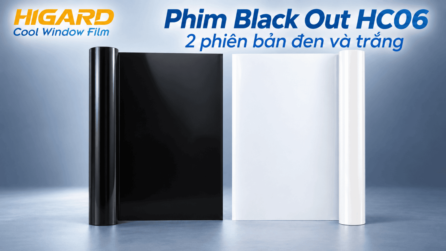 Phim cách nhiệt blackout HC06 Higard màu đen và trắng