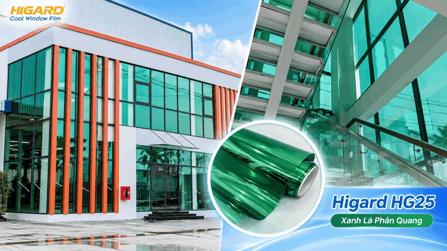 Phim cách nhiệt phản quang 1 chiều HG25 cho vách kính lớn