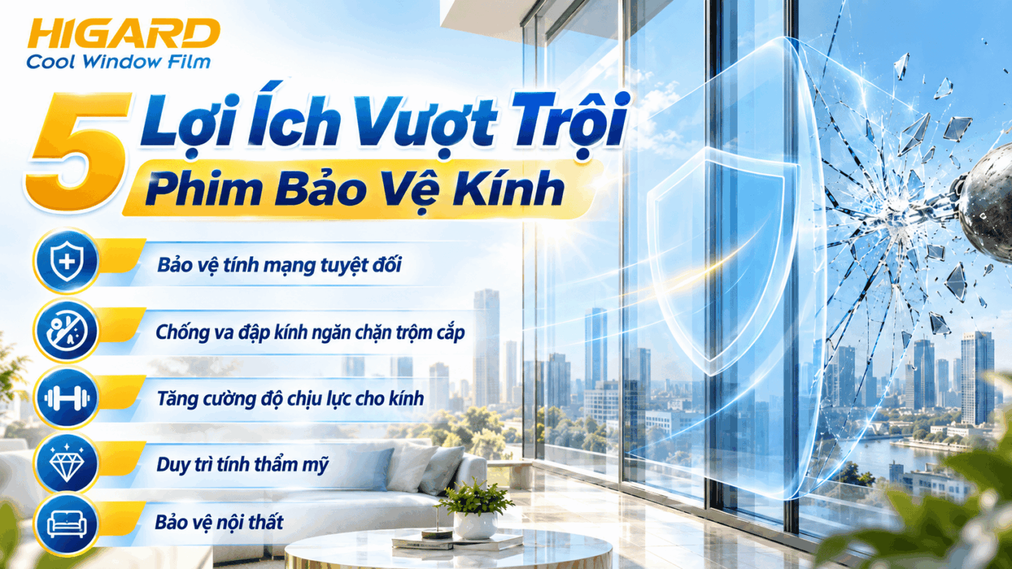 Phim an toàn kính cho vách kính văn phòng