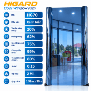 Phim dán kính 1 chiều HG70 cho trường học chống nóng giảm chói
