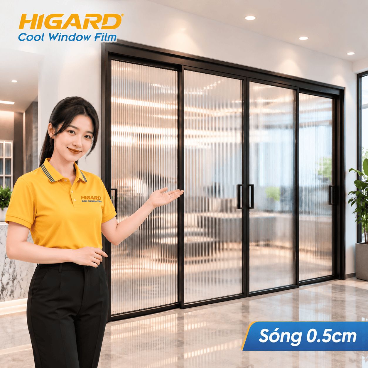 Phim Dán Kính 3D Vân Sóng: Nâng Tầm Đẳng Cấp Cho Không Gian Nội Thất 6 Decal vân sóng 3D dán kính phòng khách 1.5cm