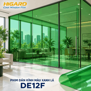 Phim dán kính đổi màu xanh lá Higard trên cửa kính