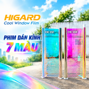 Phim Dán Kính Đổi Màu Hologram - Trang Trí kính Đỉnh Cao 8 Bề mặt kính dán phim Hologram DE15F HIGARD chuyển sắc dưới ánh sáng