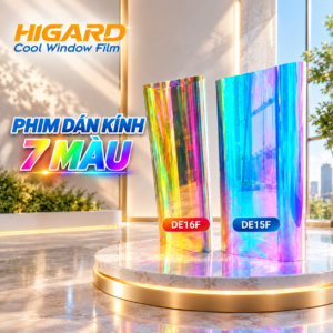 Phim dán kính Hologram DE16F HIGARD với sắc màu thay đổi theo góc nhìn